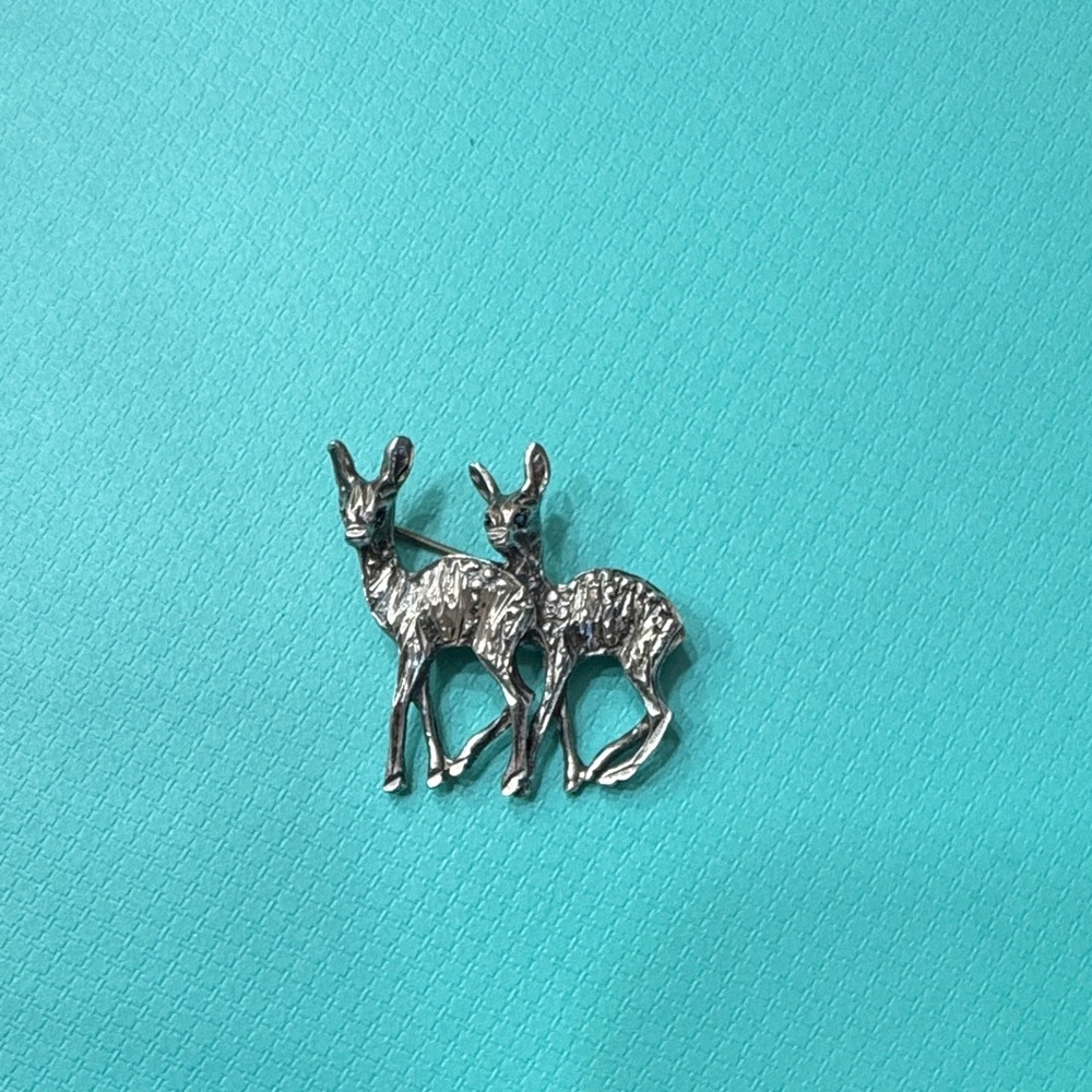 Silver Deer Brooch